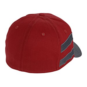 Additional Image 2 - a red hat with grey stripes