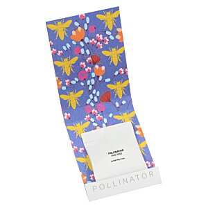 Additional Image 1 - a blue and yellow rectangular object with a white label