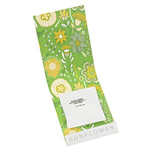 Additional Image 1 - a green rectangular object with yellow flowers and white text