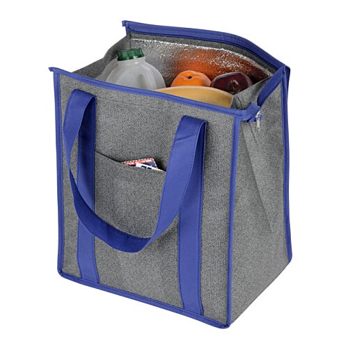 Additional Image 1 - a grey and blue bag with food inside