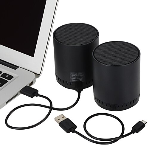 Additional Image 4 - a pair of speakers connected to a laptop