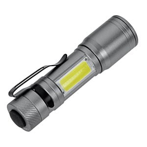 Additional Image 2 - a grey flashlight with a yellow label