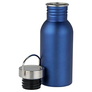 Additional Image 1 - a blue water bottle with a black cap