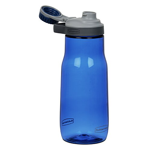 Additional Image 1 - a blue water bottle with a grey lid