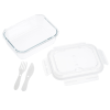 Additional Thumbnail Image 1 - a white plastic food container with two forks