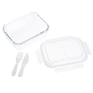Additional Image 1 - a white plastic food container with two forks