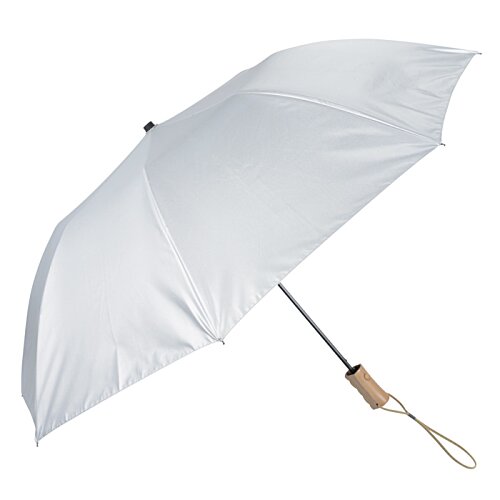 Additional Image 1 - a white umbrella with a wooden handle