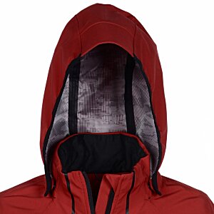 Additional Image 1 - a red hooded jacket with black straps