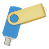 View Image 2 of 5 of Swivel USB-C Drive - Gold - 16GB