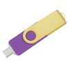 View Image 3 of 5 of Swivel USB-C Drive - Gold - 8GB - 24 hr