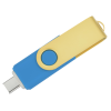 View Image 3 of 5 of Swivel USB-C Drive - Gold - 16GB - 24 hr