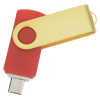 View Image 2 of 5 of Swivel USB-C Drive - Gold - 32GB - 24 hr
