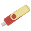 View Image 3 of 5 of Swivel USB-C Drive - Gold - 32GB - 24 hr