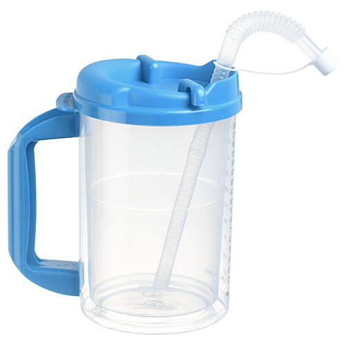 Additional Image 1 - a clear plastic cup with a blue lid