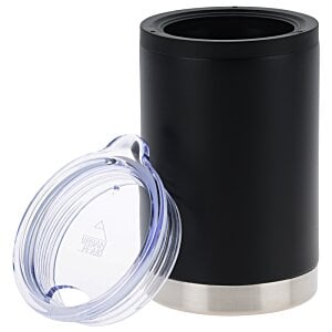 Additional Image 4 - a black and silver cup with a clear lid