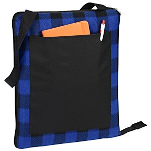 Additional Image 1 - a blue and black plaid bag