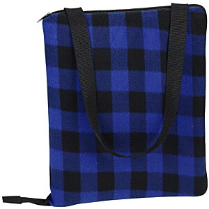 Additional Image 2 - a blue and black plaid bag