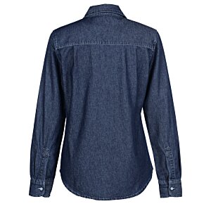 Additional Image 1 - a back view of a blue shirt