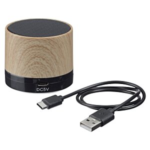 Additional Image 3 - a black and brown speaker with a black cord