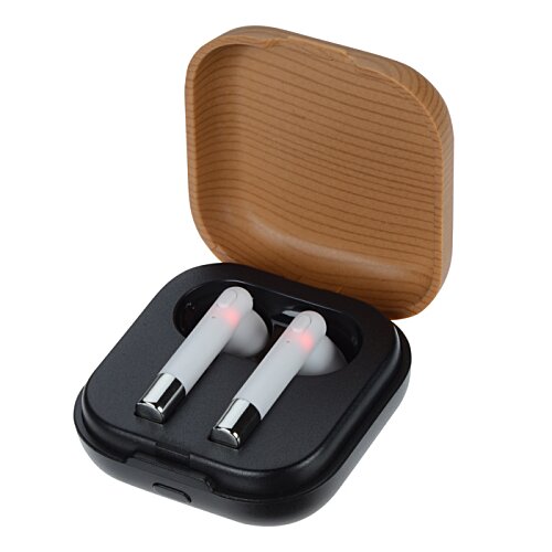 Additional Image 1 - a black and brown case with two silver objects in it