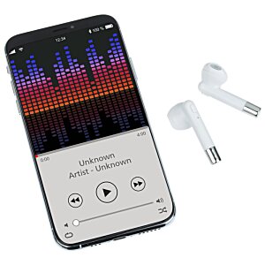 Additional Image 4 - a white cellphone with earbuds