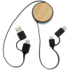 View Image 3 of 4 of Bamboo Retractable Duo Charging Cable