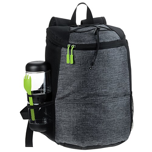 Additional Image 3 - a black backpack with a green handle