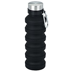 Additional Image 2 - a black water bottle with a silver lid