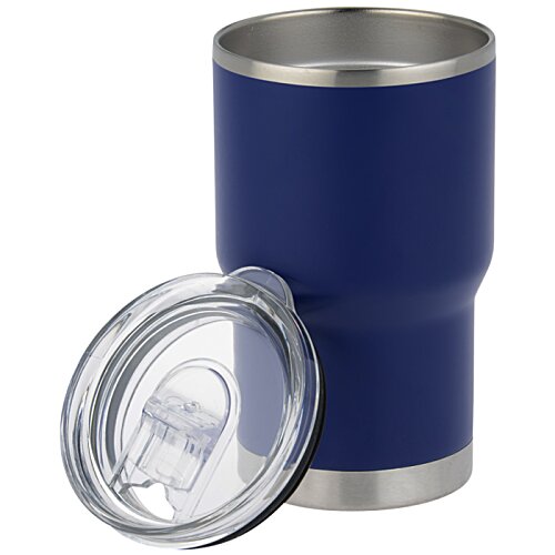 Additional Image 1 - a blue and silver tumbler with a lid