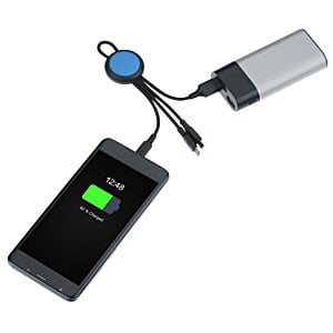 Additional Image 1 - a black cellphone with a blue battery