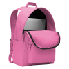 a pink backpack with a laptop