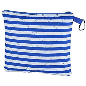 Additional Image 1 - a blue and white striped pouch