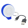 Additional Thumbnail Image 2 - a blue speaker with a keychain and a cable