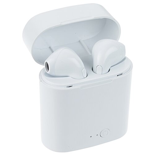 Additional Image 3 - a white wireless earbuds in a white case