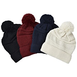 Additional Image 2 - a group of beanies with pom poms