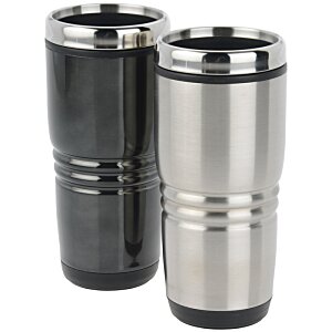 Additional Image 2 - two black and silver tumblers