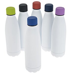 Additional Image 2 - a group of white plastic bottles with different colored caps