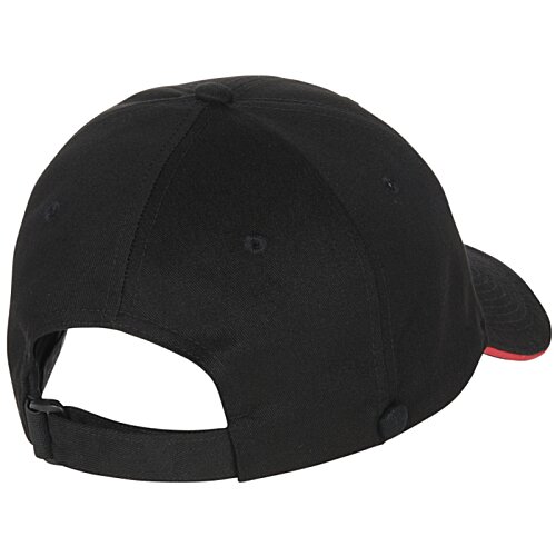 Additional Image 2 - a black hat with a red stripe