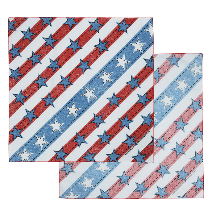 22x22 USA American Patriotic Waving Flag Bandana – Unisex By RFCO