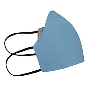 Additional Image 2 - a blue face mask with black straps