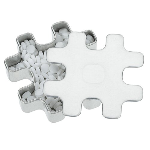 Additional Image 1 - a white puzzle piece with a silver edge