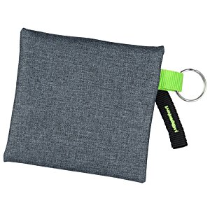 Additional Image 2 - a grey square with a green key chain