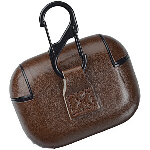 Additional Image 2 - a brown leather case with a black strap