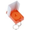 an orange and white key chain