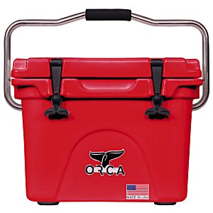 Additional Image 3 - a red cooler with black handles