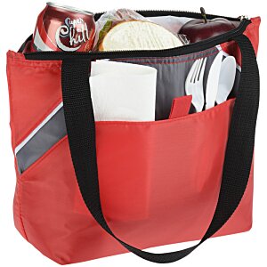 Additional Image 1 - a red bag with a black strap