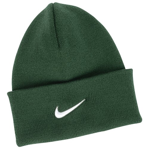 Additional Image 1 - a green beanie with a white swoosh