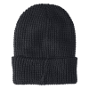 a black knit hat on a white background