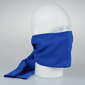 Additional Image 1 - a blue scarf on a mannequin head
