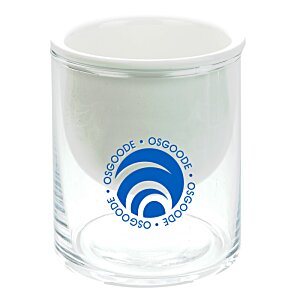 Additional Image 1 - a clear glass with a blue logo